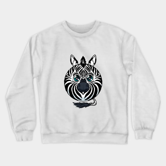 Zebra Fluff Ball Crewneck Sweatshirt by Chimera Cub Club